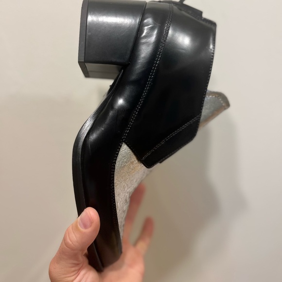 Authentic ALEXANDER MCQUEEN silver and black boots size EU 37 US 7 - Picture 11 of 16